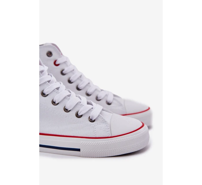 Materiałowe Trampki Męskie Big Star NN174305 HI-POLY SYSTEM Białe