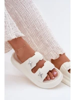 Piankowe Klapki Damskie Na Platformie Ecru Falowena Piankowe Klapki Damskie Na Platformie Ecru Falowena