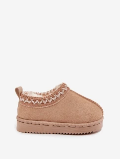 Śniegowce Botki Dziecięce Na Platformie Ocieplane Futerkiem Beżowe Vilabria