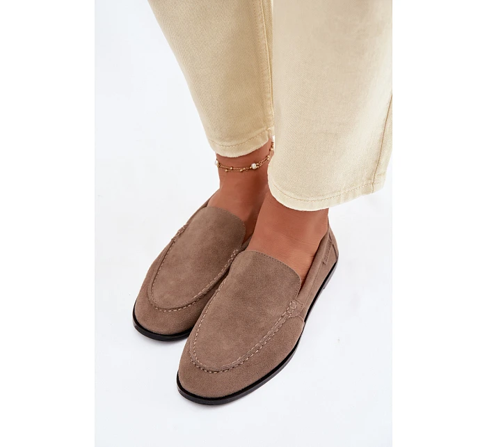 Dámské mokasíny z přírodního semiše Big Star TT274207 Béžové Dámské mokasíny z přírodního semiše Big Star TT274207 Béžové