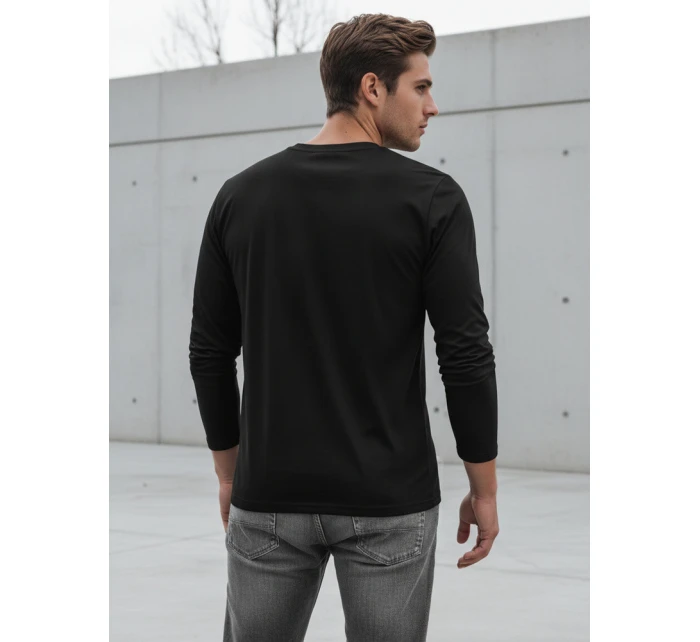 Pánské černé tričko s dlouhým rukávem Dstreet model 21994110 - FashionStreet
