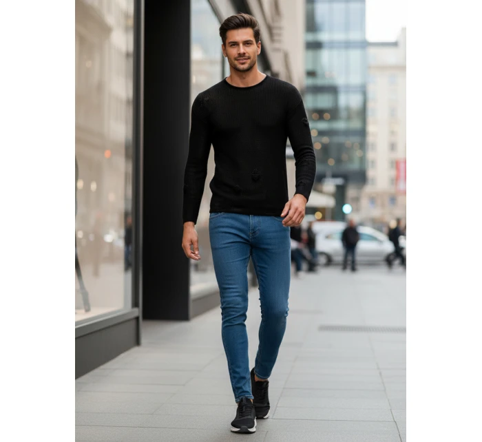 Pánsky čierny sveter FashionStreet WX2312z