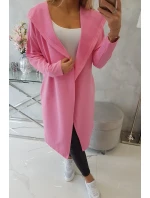 Dlhý kabát s kapucňou svetlo ružový Dlhý kabát s kapucňou svetlo ružový