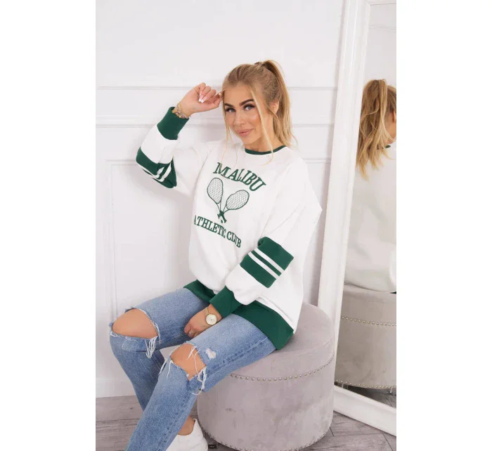 Zateplená mikina Malibu ecru+ tmavo zelená