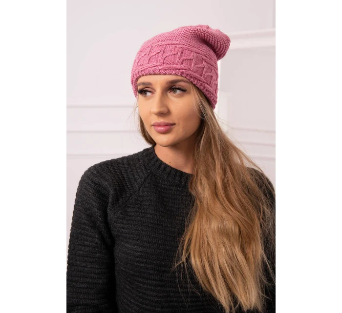 Dámska čiapka Aniela K338 tmavo ružová