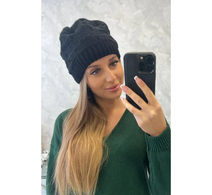 Dámska čiapka Nastia K373 čierna Dámska čiapka Nastia K373 čierna