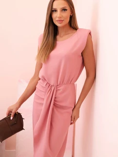 Dámske pruhované bavlnené šaty s véčkovým výstrihom a gombíkmi tmavomätové