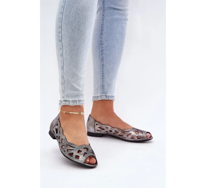 Vzorované baleríny s  stříbrné model 21685306 - Boto