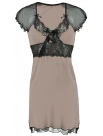 Dámska nočná košeľa Paulina Cappucino-Black - Dkaren