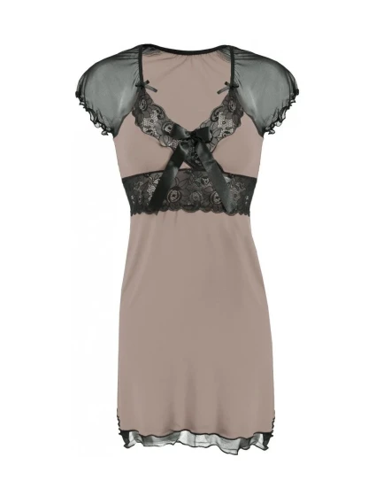 Dámska nočná košeľa Paulina Cappucino-Black - Dkaren Dámska nočná košeľa Paulina Cappucino-Black - Dkaren