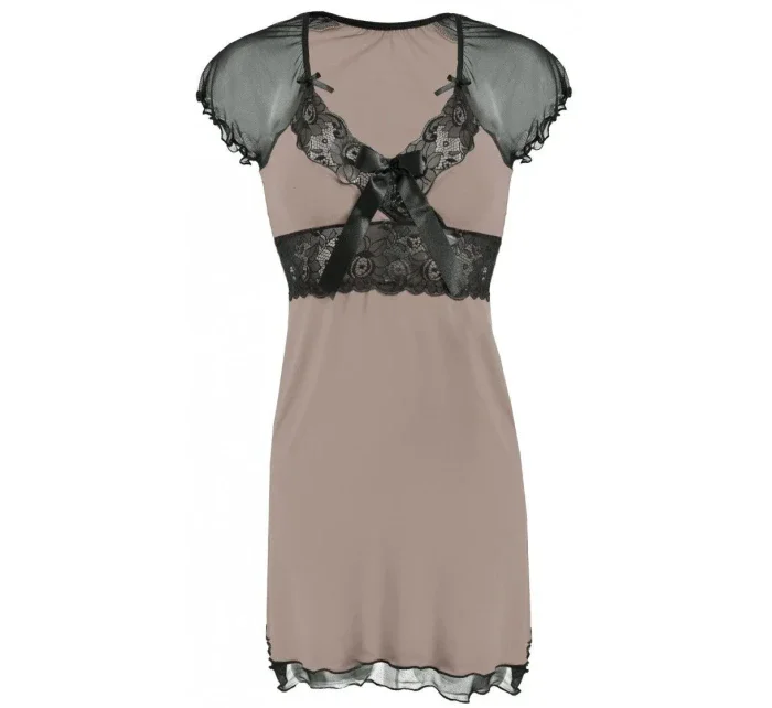 Dámska nočná košeľa Paulina Cappucino-Black - Dkaren Dámska nočná košeľa Paulina Cappucino-Black - Dkaren