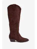 Dámské kovbojky na podpatku – čokoládové model 21837045 - Kesi