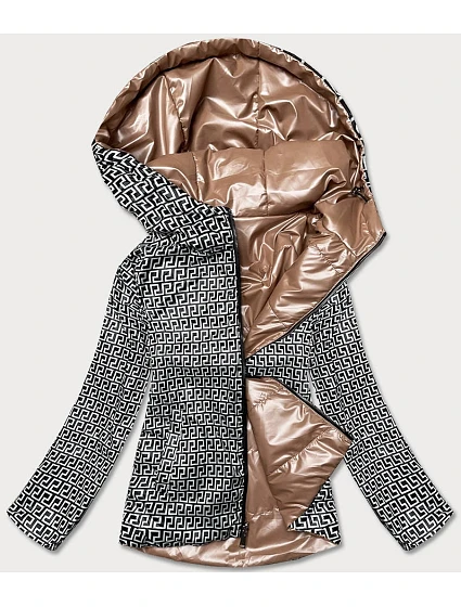 Světle hnědá dámská oboustranná bunda s kapucí model 17099267 - S'WEST