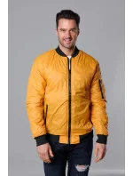 Tmavo žltá pánska bunda typu "bomber" s prešívanou podšívkou (AK95-22)
