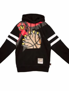 Mitchell & Ness NBA Big Face 2.0 Atlanta Hawks mikina s kapucňou čierna