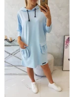 Šaty s kapucňou modré Šaty s kapucňou modré