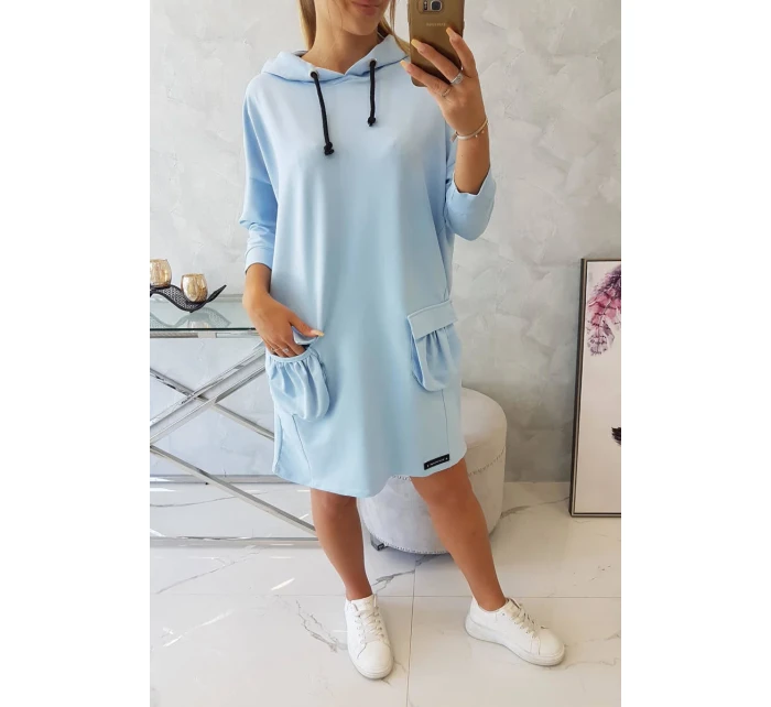 Šaty s kapucňou modré Šaty s kapucňou modré