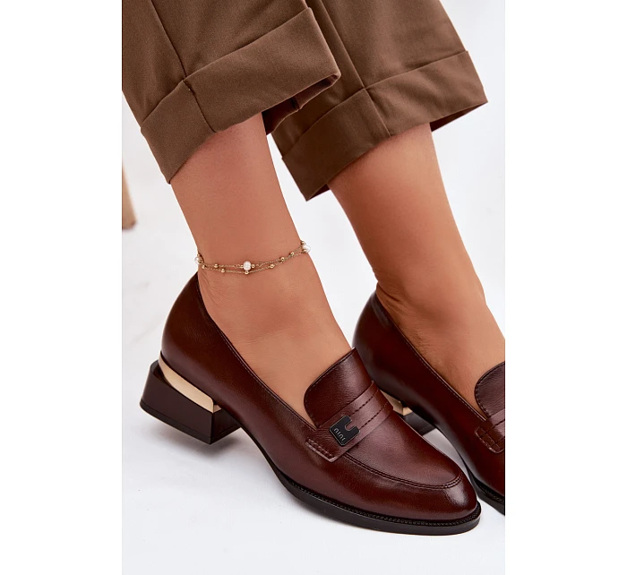 Dámské polobotky na klínu Vinceza 58625 Hnědé