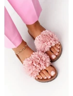 Ružové papuče s korkovou podrážkou