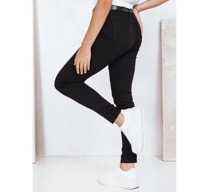 Dámske skinny džínsy čierne FashionStreet UY2756