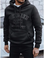 Pánska zateplená mikina s potlačou čierna FashionStreet BX5916 Pánska zateplená mikina s potlačou čierna FashionStreet BX5916