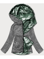 Obojstranná zelená dámska bunda s kapucňou (B9793-10)