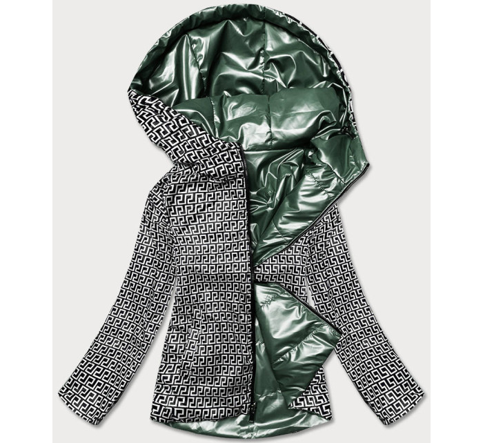 Oboustranná zelená dámská bunda s kapucí model 17099279 - S'WEST