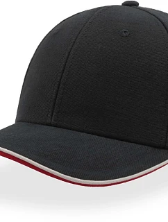 Atlantis Headwear Pilot Piping Sandwich – 6-panelová brúsená čiapka typu „sandwich“ 33.0502 námornícka modrá/biela