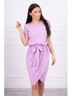 Šaty s obálkovým spodným dielom vo fialovej farbe