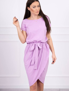 Šaty s obálkovým spodným dielom vo fialovej farbe