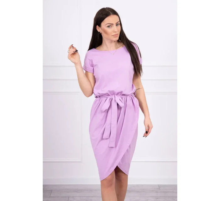 Šaty s obálkovým spodným dielom vo fialovej farbe