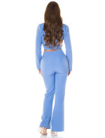 Elegant high-waisted business style flared pants