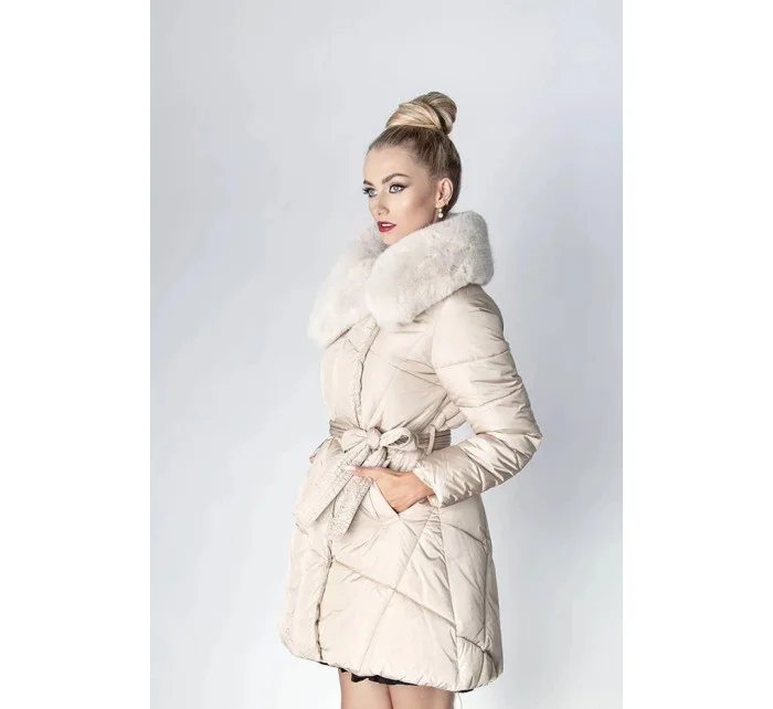 Dámsky zimný kabát s kožušinou (008)