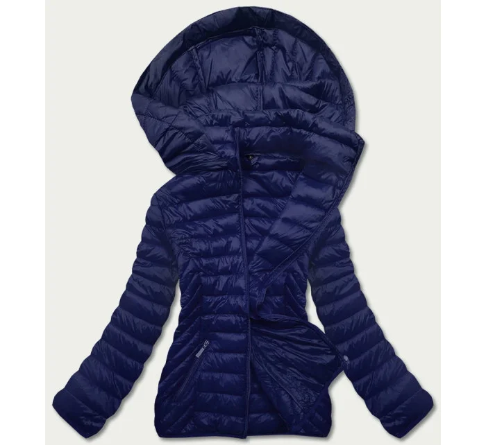 Tmavě modrá prošívaná dámská bunda pro přechodné období model 17663239 - J.STYLE