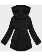 Tenká čierna dámska bunda s podšívkou (B8128-1)