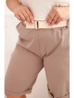 Dámské bavlněné šortky Plus Size s páskem fango