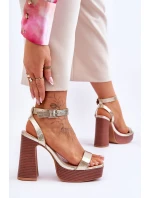 Kožené Sandály Na model 21620461 Platformě zlato Marina - Boto