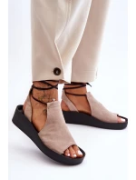 Semišové sandály na Beige model 21625234 - Zazoo