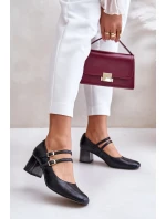 Kožené sandály s pásky na podpatku černé model 21673885 - Laura Messi