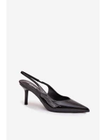 Lakované lodičky na jehlovém podpatku Černé Phelia