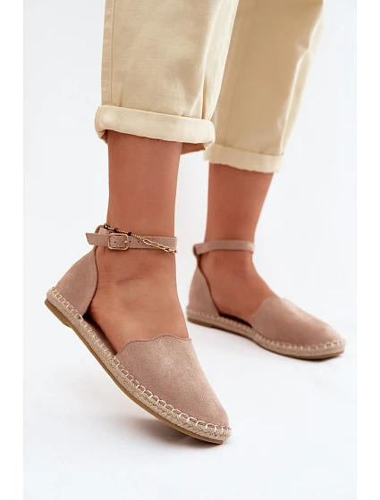 Dámské espadrilky z imitace semiše model 22149657 Béžové - VINCEZA