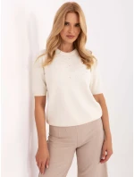 Sweter PM SW PM model 21308076 jasny beżowy - FPrice Sweter PM SW PM model 21308076 jasny beżowy - FPrice