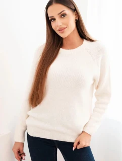 Dámsky detský sveter z alpaky s dlhými rukávmi ecru