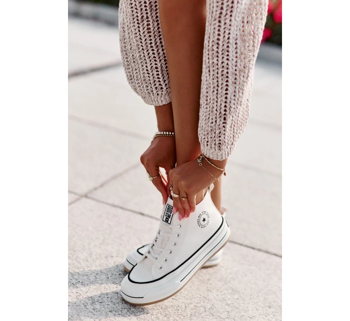 Zateplené Dámské Tenisky Na Platformě Eko Kůže Big Star model 21669595 Bílé - Big Star Shoes Zateplené Dámské Tenisky Na Platformě Eko Kůže Big Star model 21669595 Bílé - Big Star Shoes