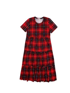 Dámska nočná košeľa 360/021 červeno-čierne káro - Karol