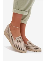 Dámske perforované čižmy RMR1628-23 beige - Jezzi