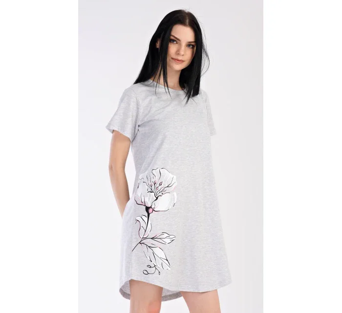 Dámská noční košile s krátkým rukávem model 18831621 - Vienetta Dámská noční košile s krátkým rukávem model 18831621 - Vienetta