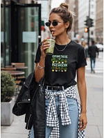 Koszulka damska z nadrukiem  czarna model 22156905 - FashionStreet