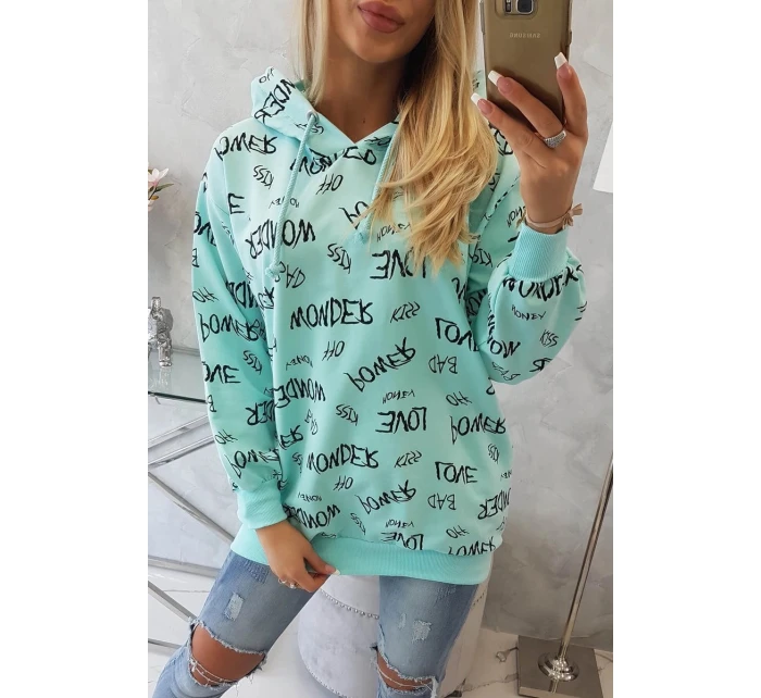 Mikina s mätovým nápisom Mikina s mätovým nápisom