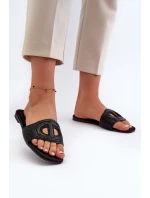 Dámské sandály na ploché podrážce černé model 21662051 - EVENTO